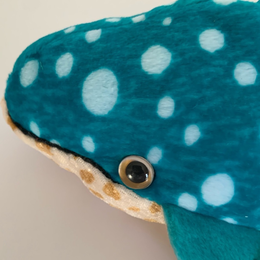 NWT Beanie Baby Ty Poseidon Whale 2000 Retired Vintage Ocean Blue Tan Polka Dots - Picture 8 of 15